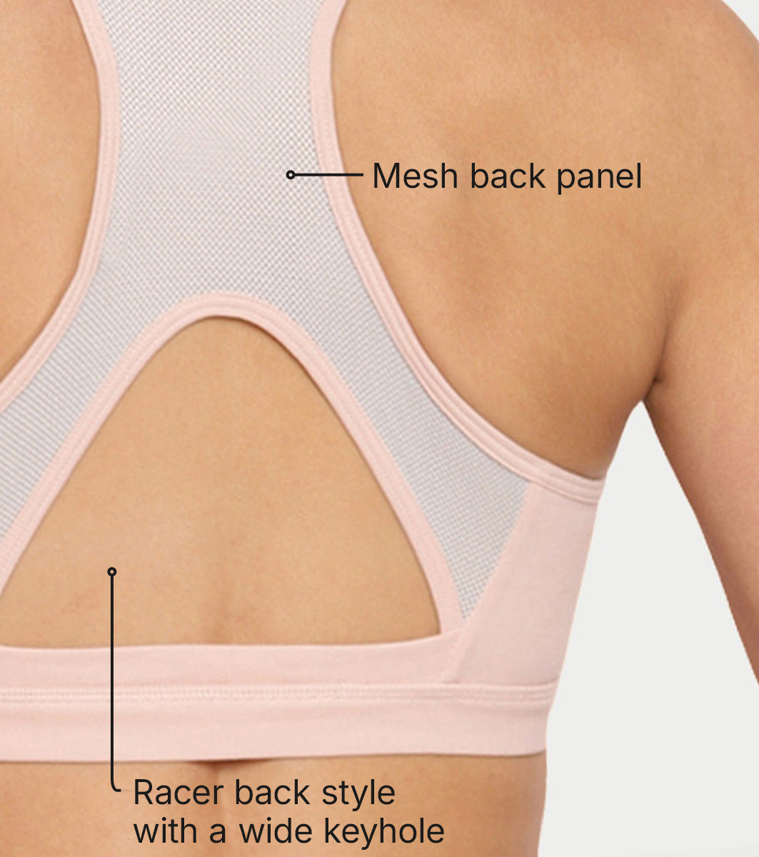 Enamor Innovations Y-panel Bounce Control, Agion Scent Protect ,Women's Sports Bra - High-Impact, Padded, Wirefree, Full Coverage - SB25 (Pearl)