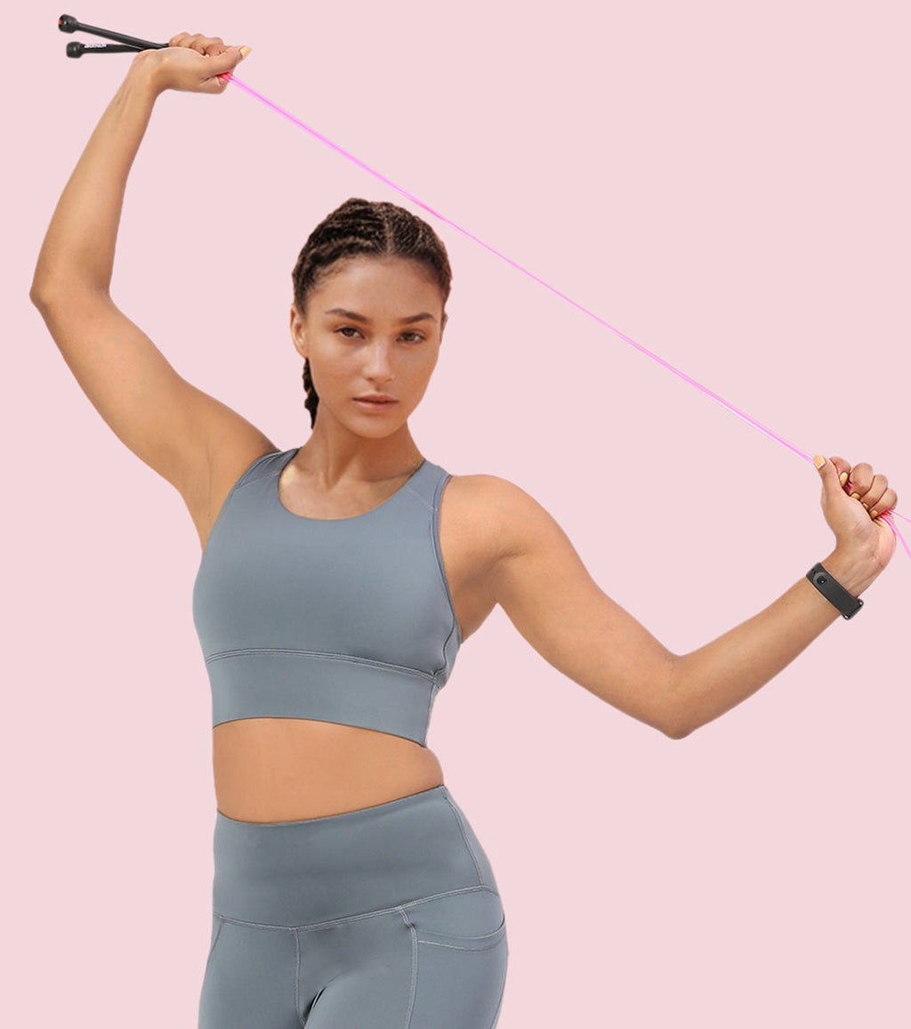 Enamor Wide Straps Seamed T-back Basic Workout Sports Bra - Quick Dry, Antimicrobial, Removable Padding, Non-Wired, Full Coverage - A202 (Cloud Grey)