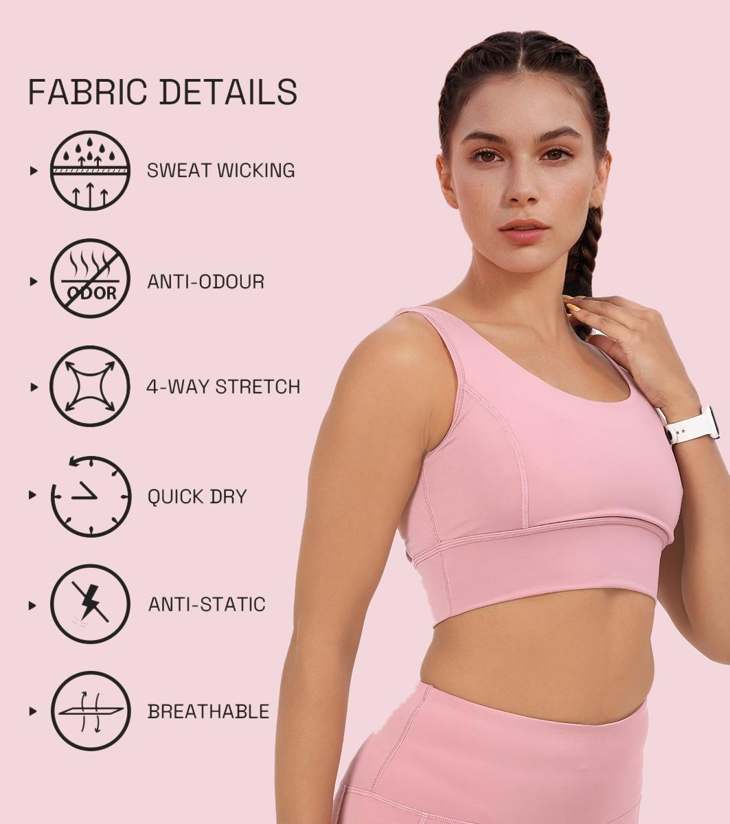 Enamor Sleeveless Crew Neck Crop length Pull On Sports Bra For Women - Hugged Fit, Cut Away Back Detail - A206 (Lilas)
