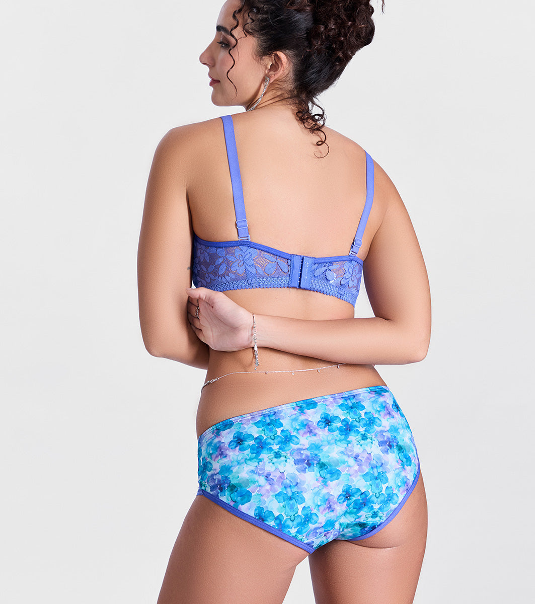 Enamor P151 The Lace Hug Mid-Waist Hipster Panty - Petal Dance Print