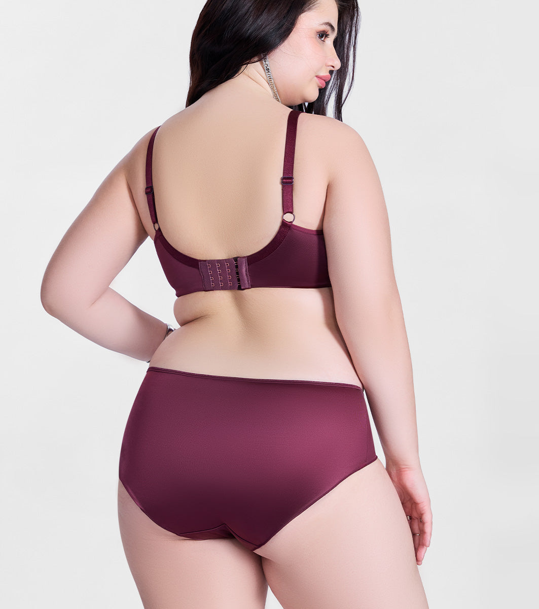 Enamor P148 Luxe Satin Hipster Panty for Women - Mid Waist, Outer Elastic, Medium Coverage (Fig)