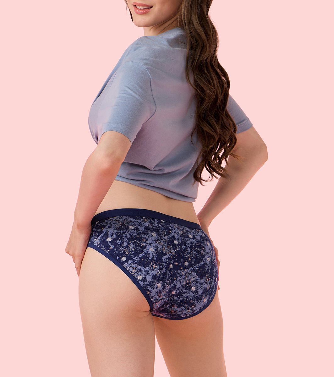 Enamor CB07 Chic Cotton, Naturally Breathable Cotton, All Day Comfort, Low Waist Brief Panty for Women - Antimicrobial with Stain Release, Soft Outer jacquard Elastic, Regular Coverage - Pack of 5 (Multicolors)